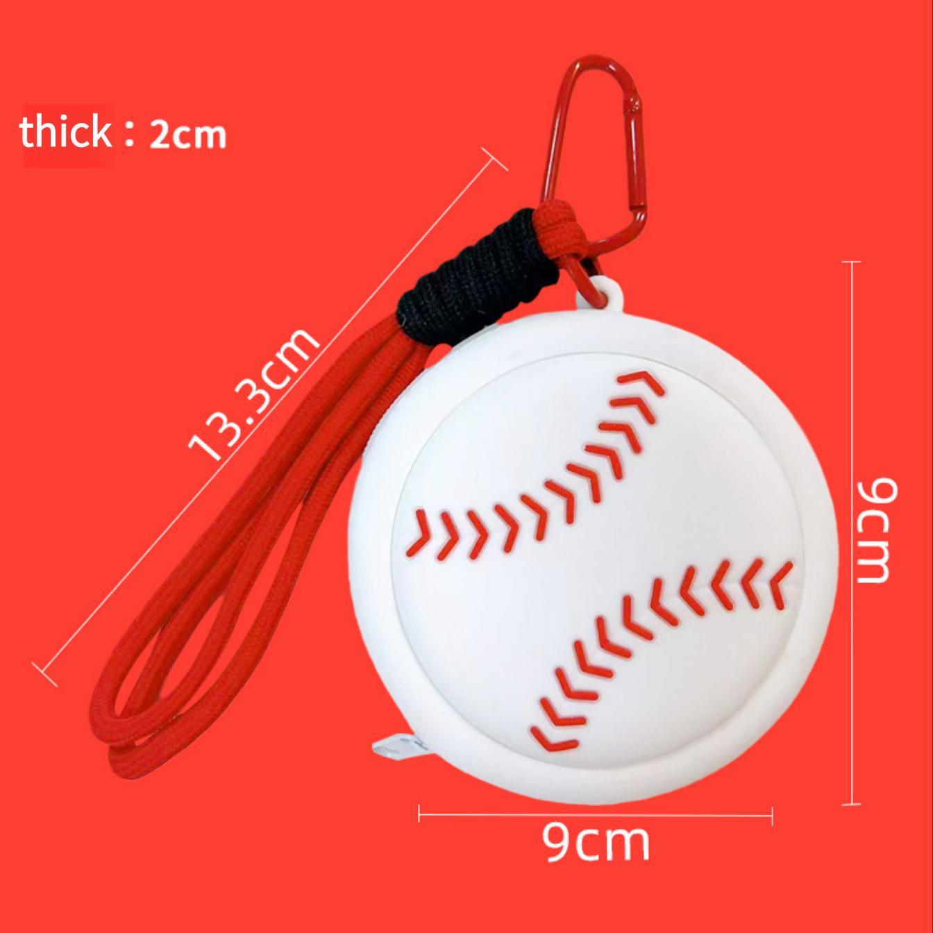 Sport Series Basketball Silicone Coin Purse, Mini Earbud Storage Bag with Keychain
