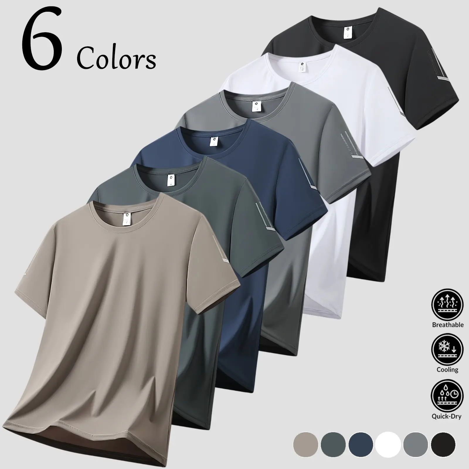 Men's Athletic Workout T-Shirts Quick Dry Cooling Gym Tops Breathable Short Sleeve Running Shirts Performance Training Tee Pack Gym Vibe Decorative Sleeve Print Lightweight Exercise Clothes Activewear Fitness Multi-Pack Tees For Men Uncle The Man T-Shirt