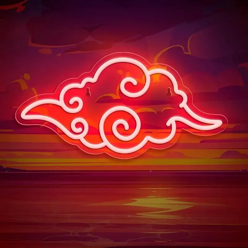 Anime Cloud LED Neon Sign, USB Powered Wall-Mounted Light, Adjustable Brightness, Perfect for Bedroom and Game Room, Great Gift Choice