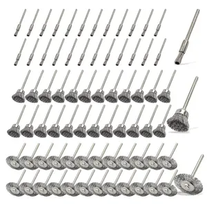 for Drill Set Steel Wire Wheels Pen Brush Bowl-shape Brushes for Rotary Tools Rust Paint Removal Grinding Sanding Polishing 1/8" handle