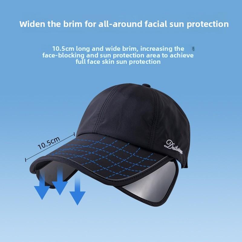 Outdoor sun hat golf sun protection sun hat women's summer wide brim sports empty top pull-up cap