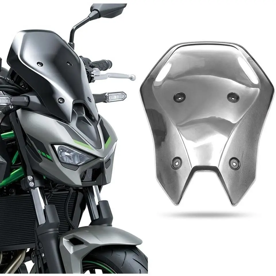 IZX Polycarbonate Motorcycle Front Windscreen Deflector - 310x250mm Bolt-On Install Accessory for Kawasaki Z900/Z900SE 2025-2026, Uses Original Mounts, Enhances Long Ride Aid Wind Deflection