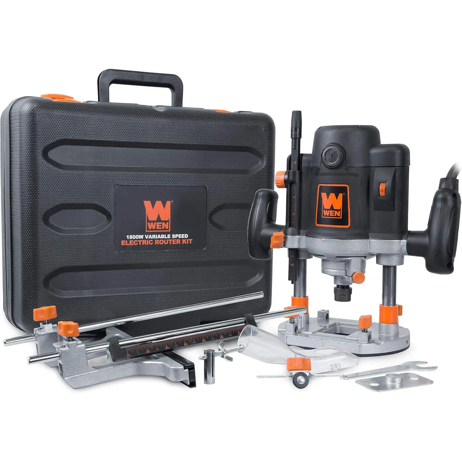 WEN RT6033 15-Amp Variable Speed Plunge Woodworking Kit with Case & Edge Guide