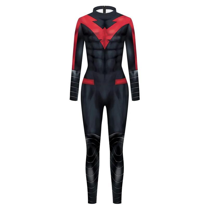 Halloween Female Nightwing Cosplay Costume Dick Grayson Jumpsuit Mask Kids Adults Girls Woman Superhero Catsuit Zentai Bodysuit