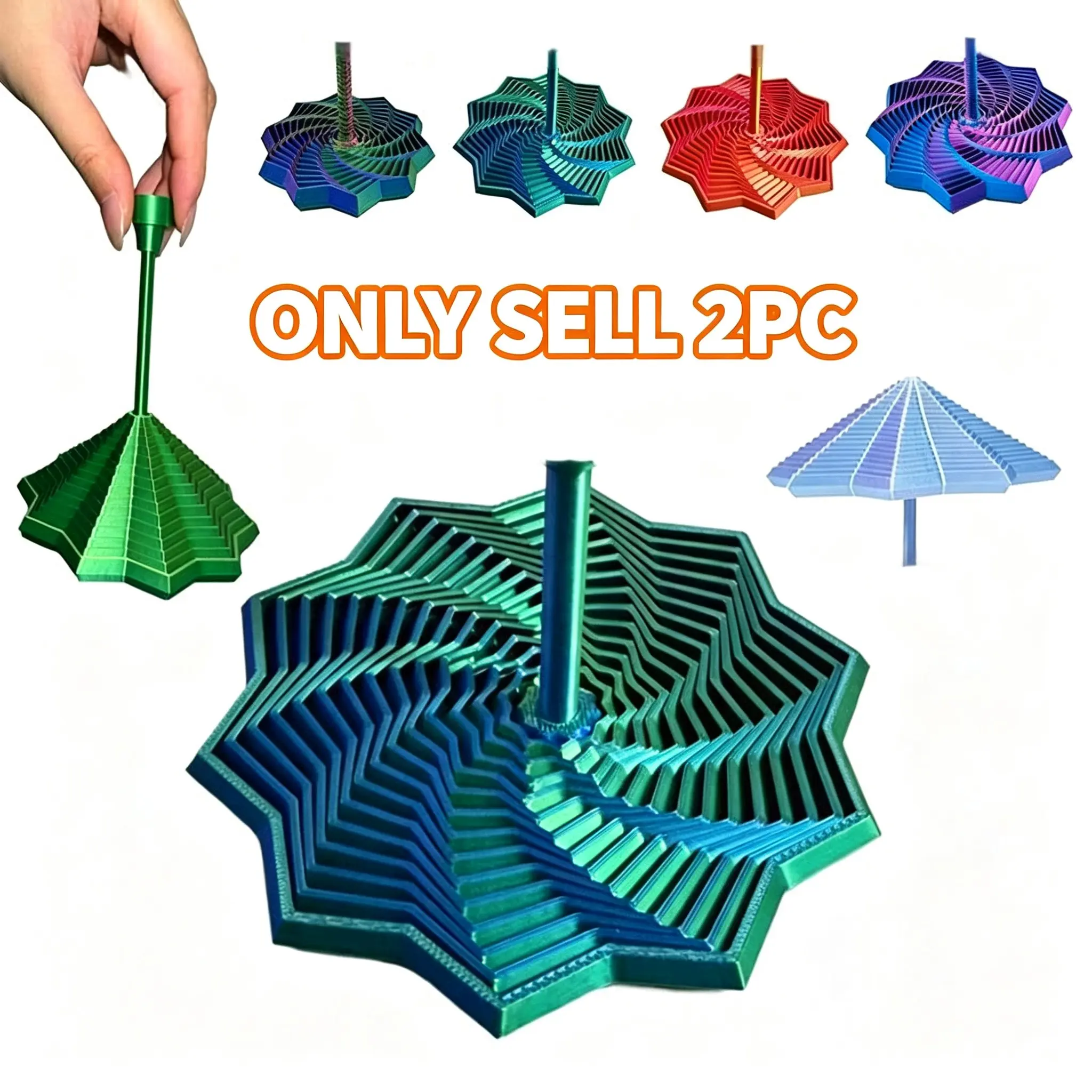 Star 3D printed novelty gyroscope, decompression finger toy - Octagonal handle fun adult toy - Color change - Shape change - Extend the senses - Sensory stress reliever