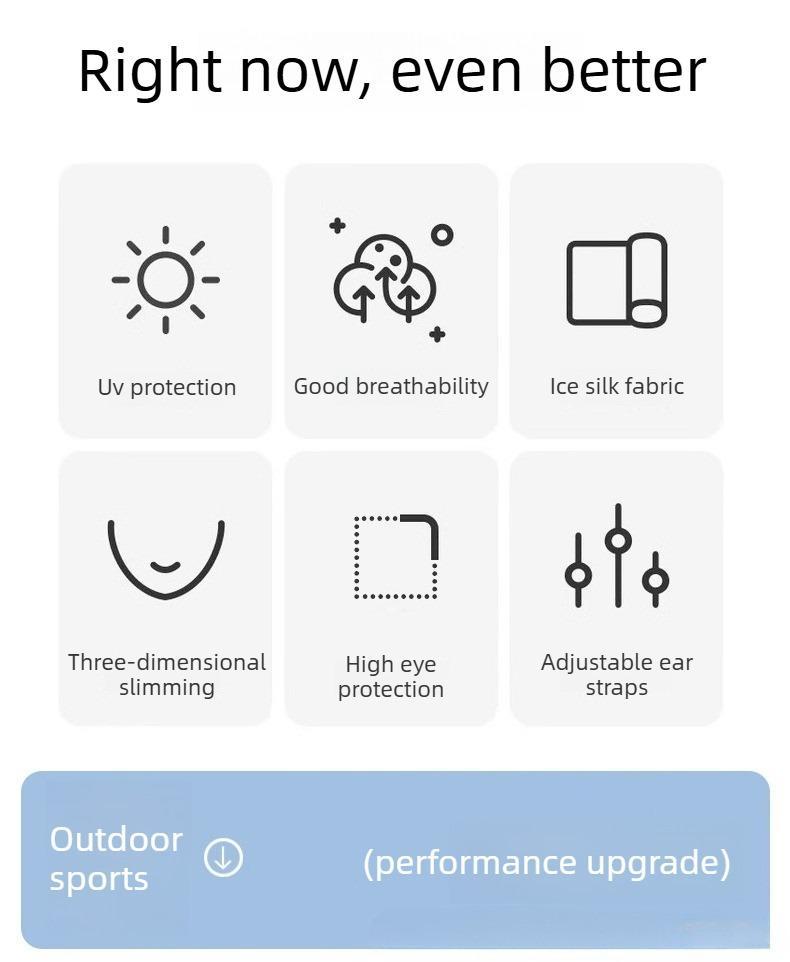 Summer Drinkable Facekini — Full-Face Sun Protection Mask with Neck Guard, UV Blocking, Windproof, Cycling