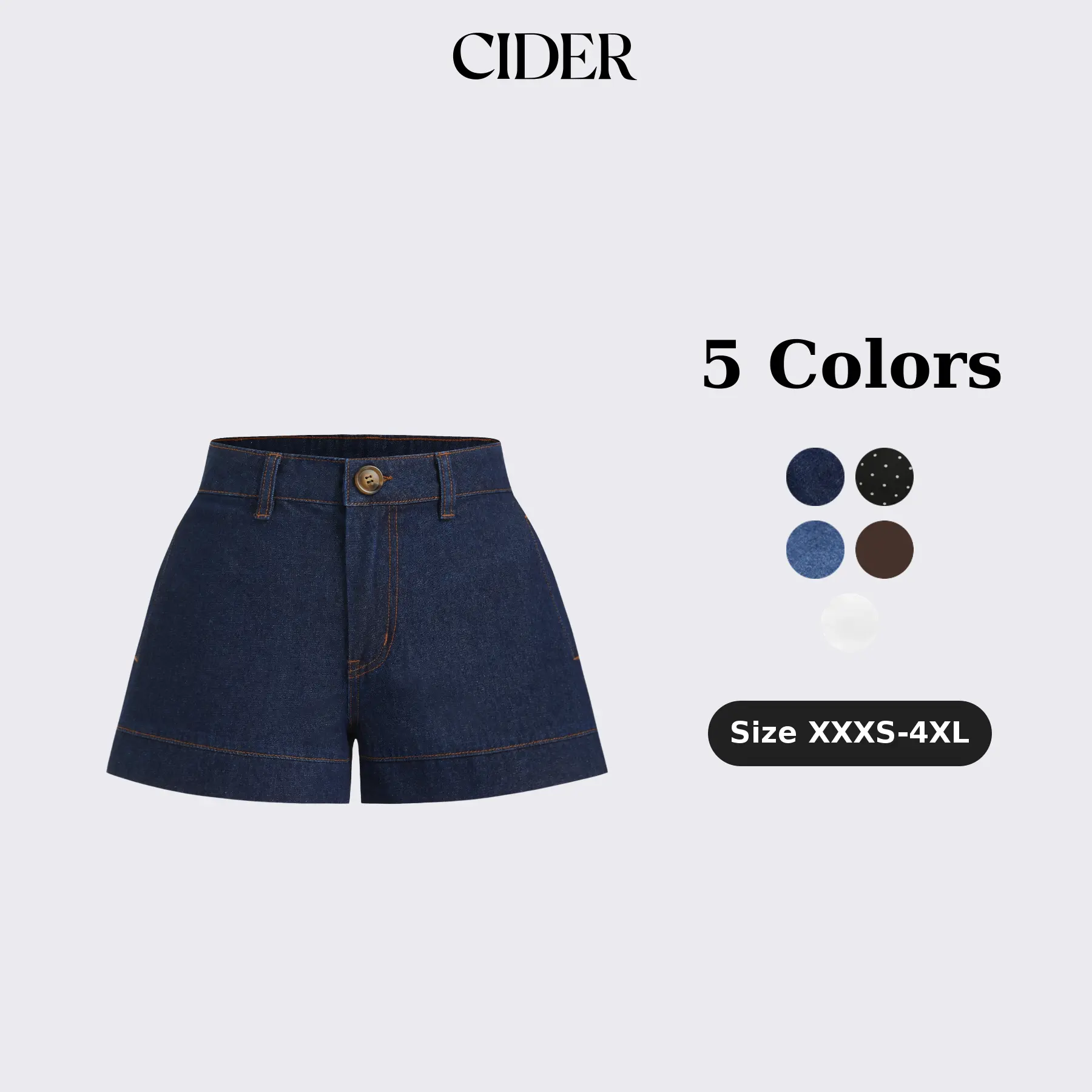 Cider Women's Cider Denim Mid-Rise Micro Jean Shorts, Basic Bottoms Jean Shorts For Women SohoChic