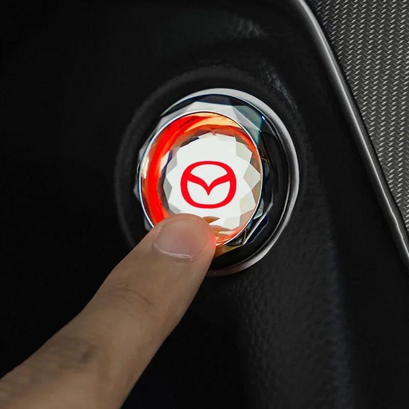 1Pcs car Engine One Button Start Switch Stop Button Cover for Mazda 3 CX3 CX9 CX5 CX8 Mazda6 MX-5 CX30