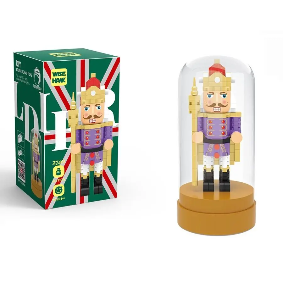 1 PC Micro Mini Building Bricks, Building Block Nutcracker Figure with Clear Case, 273 PCS 3D Puzzle Construction Toy for Teens Adults 12+ Years Old, Collectible Christmas Figurine, Creative Hobby Gift, Educational Building Kit