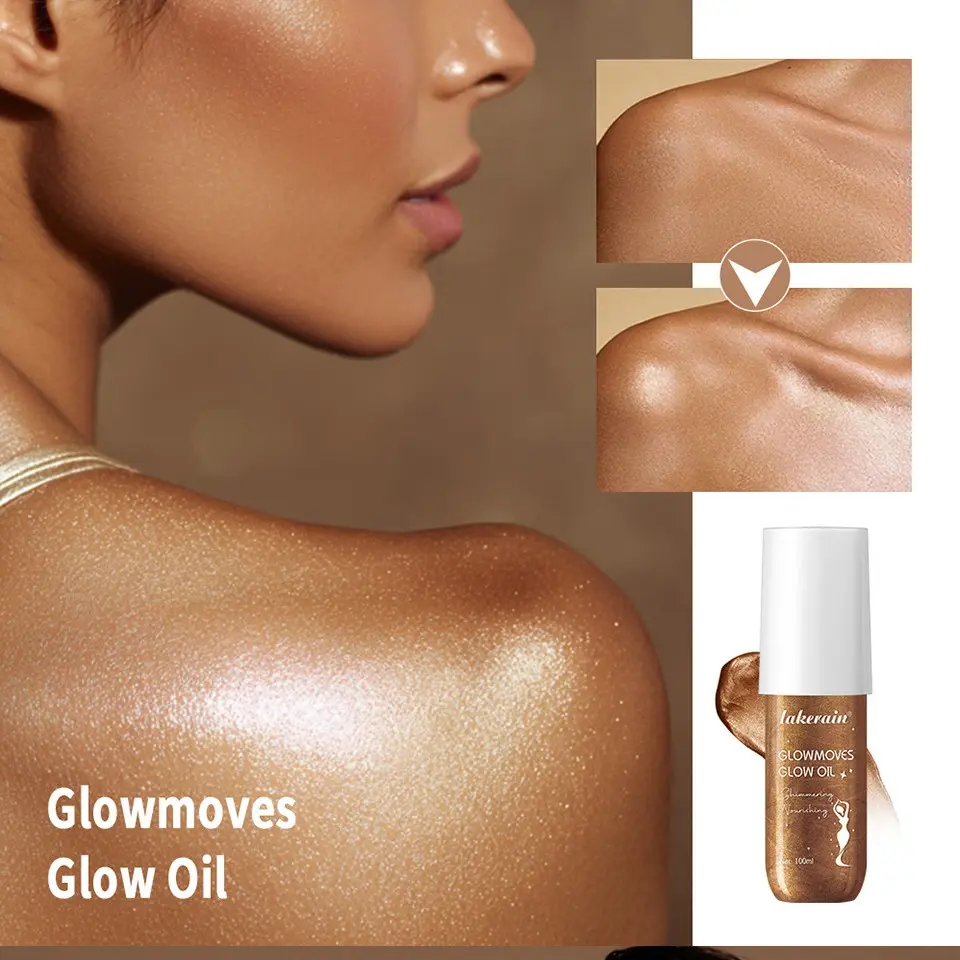 100ML Glow Oil Body Oil, Luminous Oil, Full Body Highlighter, Moisturizing and Nourishing, Brightening Skin, Body Essential Oil, Hydrating and Smooth