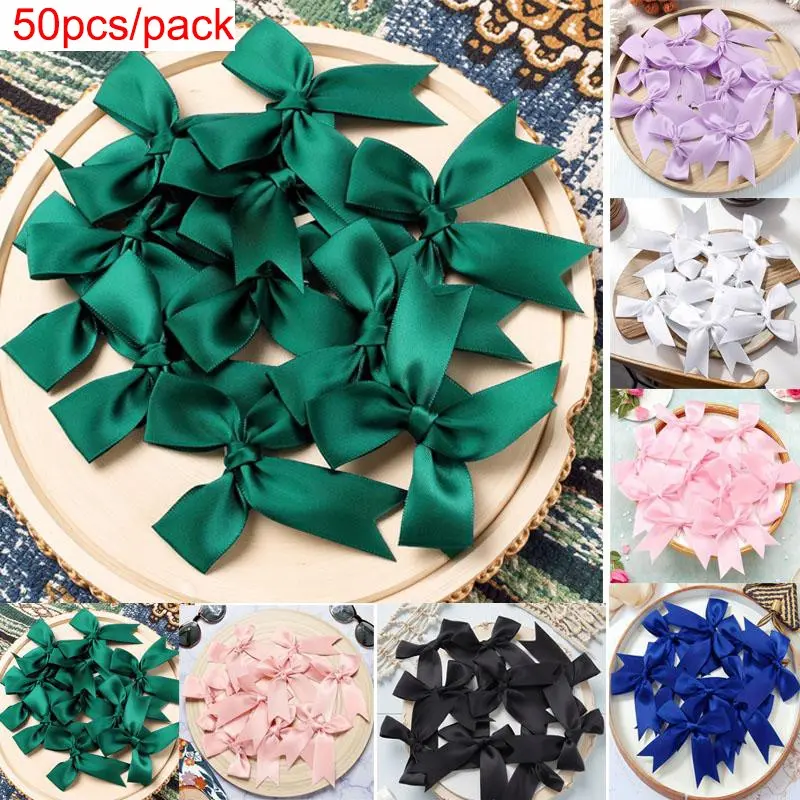 50-Piece Christmas Tree Ribbon Bow Set, Garland Ribbon, Ribbons Design, Decorations Accessories, Festive Holiday Decorations, Durable Material, Perfect for Wreath Decoration & Gift Wrapping