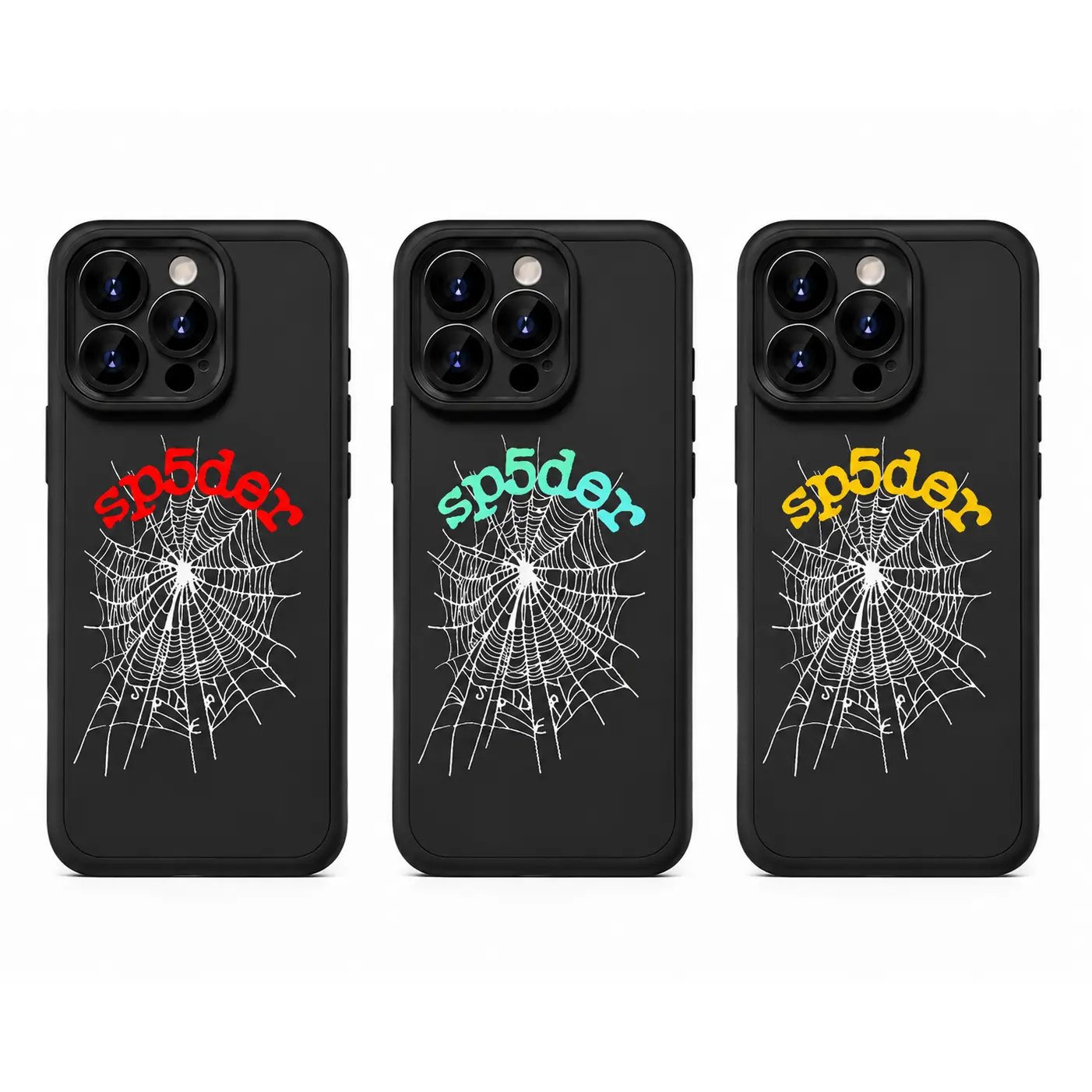 Streetwear Spider Web Graphic Phone Case, Shockproof Anti-Slip Grip Protective Cover, Mobile Phone Accessories for All iPhone Models (X to 17 Pro Max)