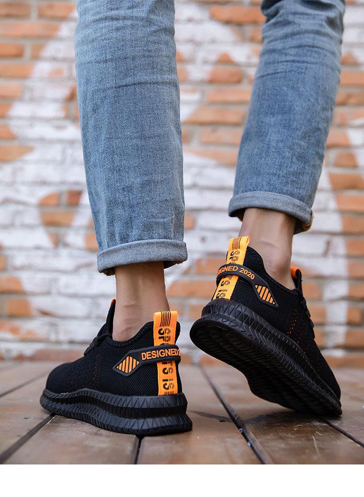 Men's and Women's Work Safety Shoes, Steel Toe Anti Smashing Boots, Breathable Mesh Adult Comfortable Anti Stab Sports Shoes