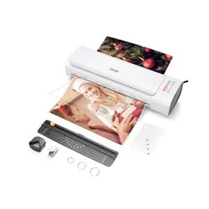VEVOR Laminator Machine, Cold and Hot Laminator for Max A3 Paper Size, 1 min Quick Warm Thermal Laminator, 3-5 mil Thickness, Ideal for Home, Office, Business, or School Supplies, White+ Grey