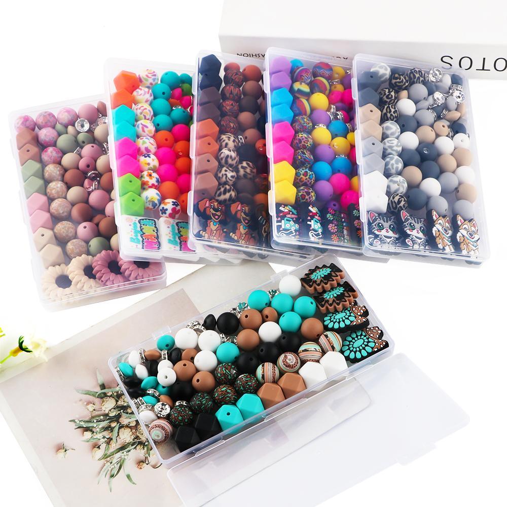 Silicone Beads Kit, 82pcs/box Beads Making Kit, Bead Assortment, DIY Jewelry Making Supplies for Bracelet Necklace Earrings Pendant Making, DIY Crafts, Handmade Gifts, Beads Set, DIY Mix Beads, DIY Galaxy Beads, DIY Beading Accessories, Make Bracelets