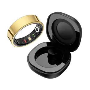 Smart Health Ring, Touch Control Fitness Tracker with Heart Rate Blood  multi-sport   Oxygen & Skin Temp, 5ATM Waterproof Smart Ring for Android iOS management  mode