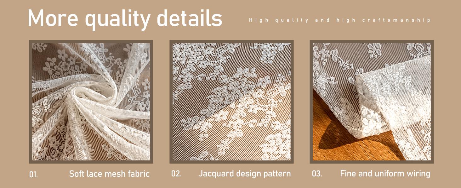 Lace Tablecloth Embroidery Floral, Table Cloth Rectangle Table with Wavy Openwork,Tablecloths for Wedding,Afternoon Tea,