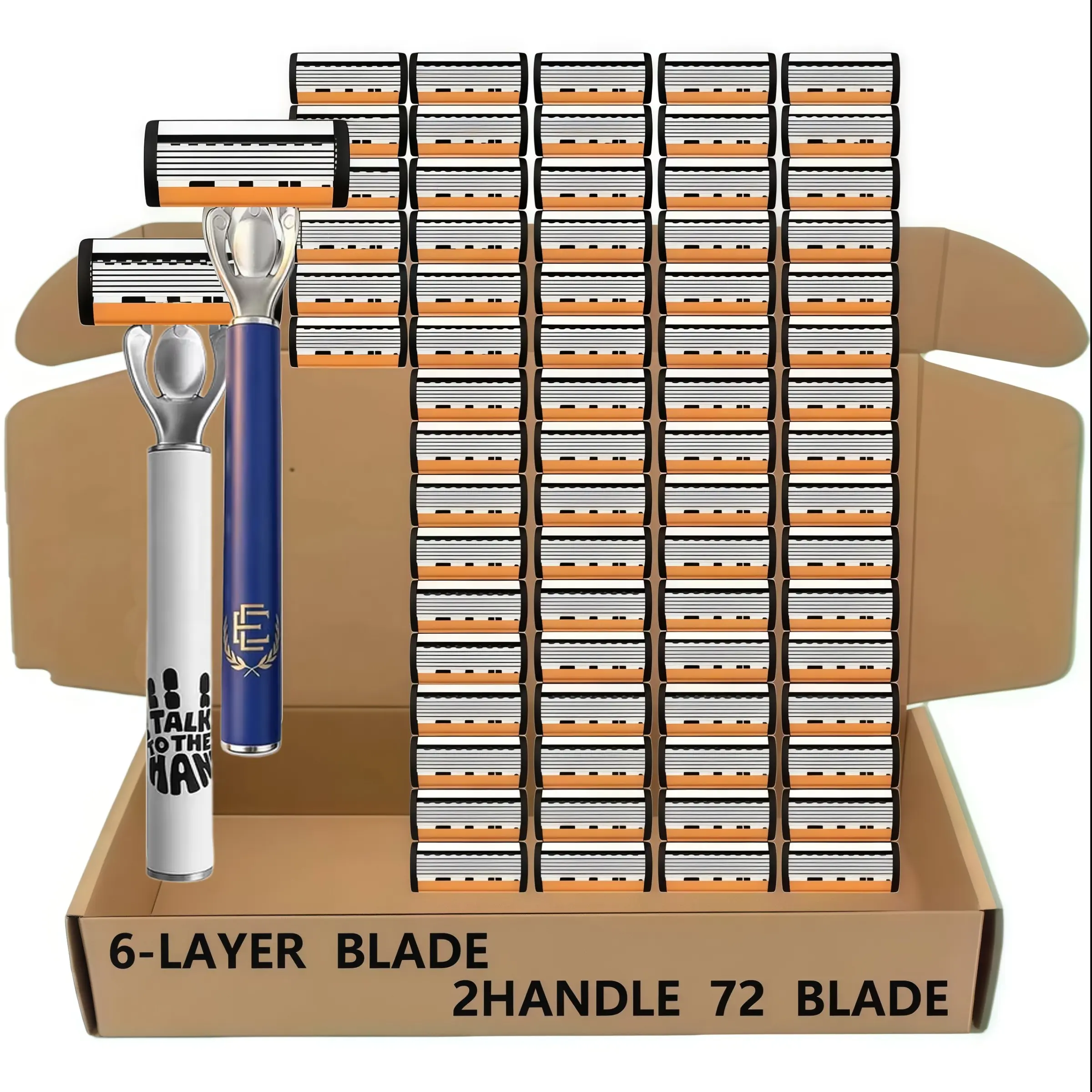 This classic men's razor comes with 72 ultra-sharpand durable blades, and its progressive designensures a safe,smooth and painless shavingexperience.Comes with 2 non-slip handles, perfectfor holiday gifts