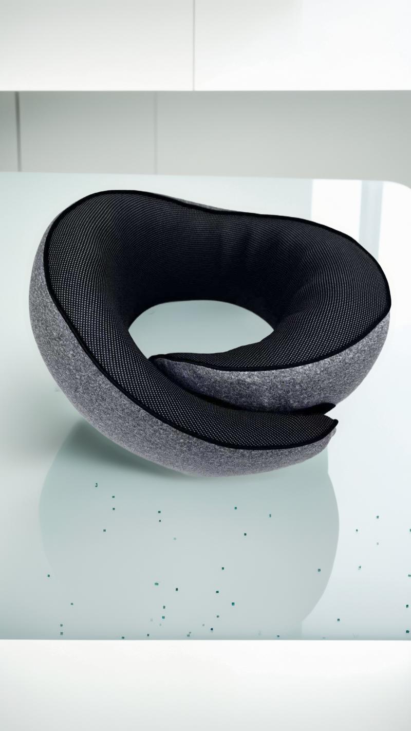 Travel Neck Pillow U-Shaped Memory Foam with 360° Surround Support Light Gray Space Memory Foam for Travel Office Naps Airplane Use Portable Magnetic Fabric Pressure Relief