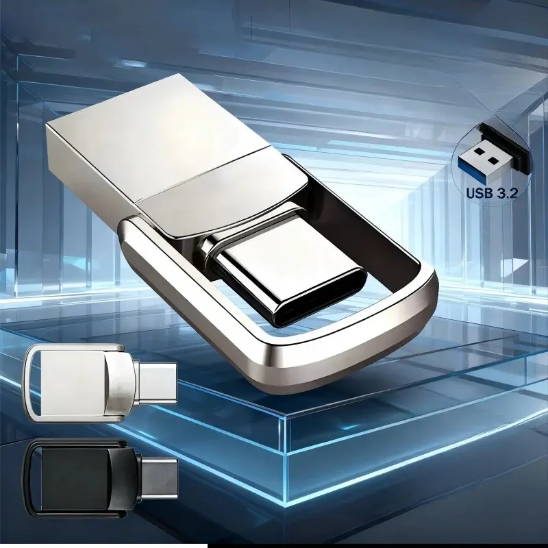 High-Speed USB 3.2 Type-C Adapter Memory Stick, 2TB Boot Support Storage Drive for PC, Smartphone, Camera