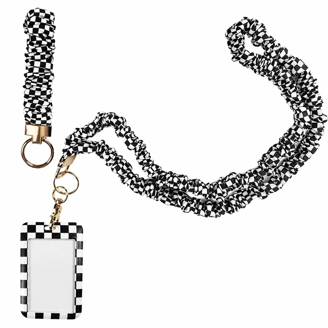 Stylish Plaid Pattern Scrunchie Phone Strap Kit with Dual-Length Elastic Polyester Lanyards, Durable Zinc Alloy Hardware, Lightweight & Stretchable Design for Everyday Carry, Gym, Hiking, Travel, and Active Lifestyle Use