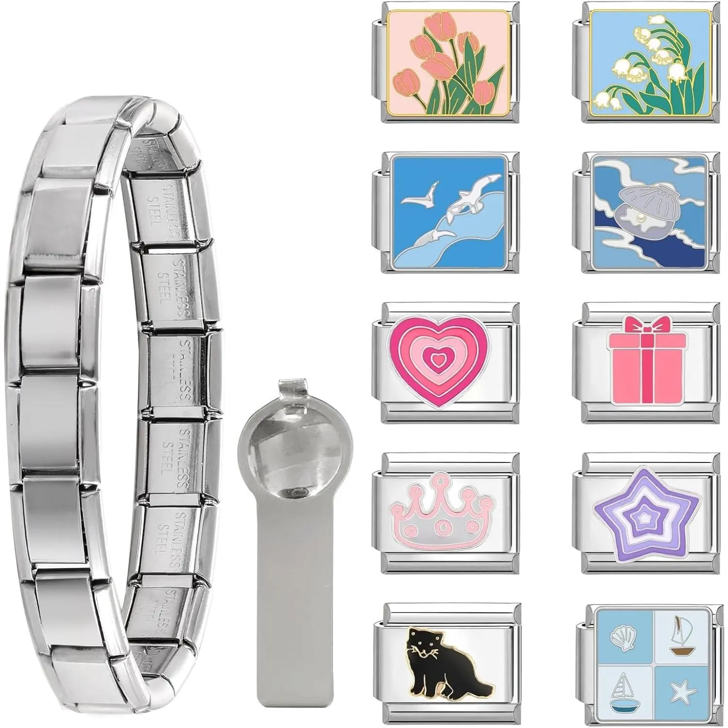 Italian Charms Set - 10mm*9mm Charm Bracelet, Love Fruit Cake Pendant
