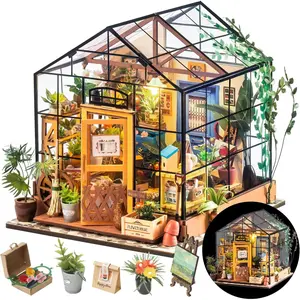 Miniature Greenhouse Kit, Tiny/Mini House Making Kit with Furniture  Adults, Furniture, Halloween/Christmas Decorations, Gifts  Family and Friends (Cathy's Greenhouse)