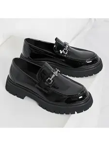 Ubetif Men's Business Style Solid Color Loafers, New StyleFashionable Classic Round Toe Slip-on Loafers for WorkOffice, Casual Comfortable Work Shoes for Daily WearLoafer Shoes,Man shoe Black