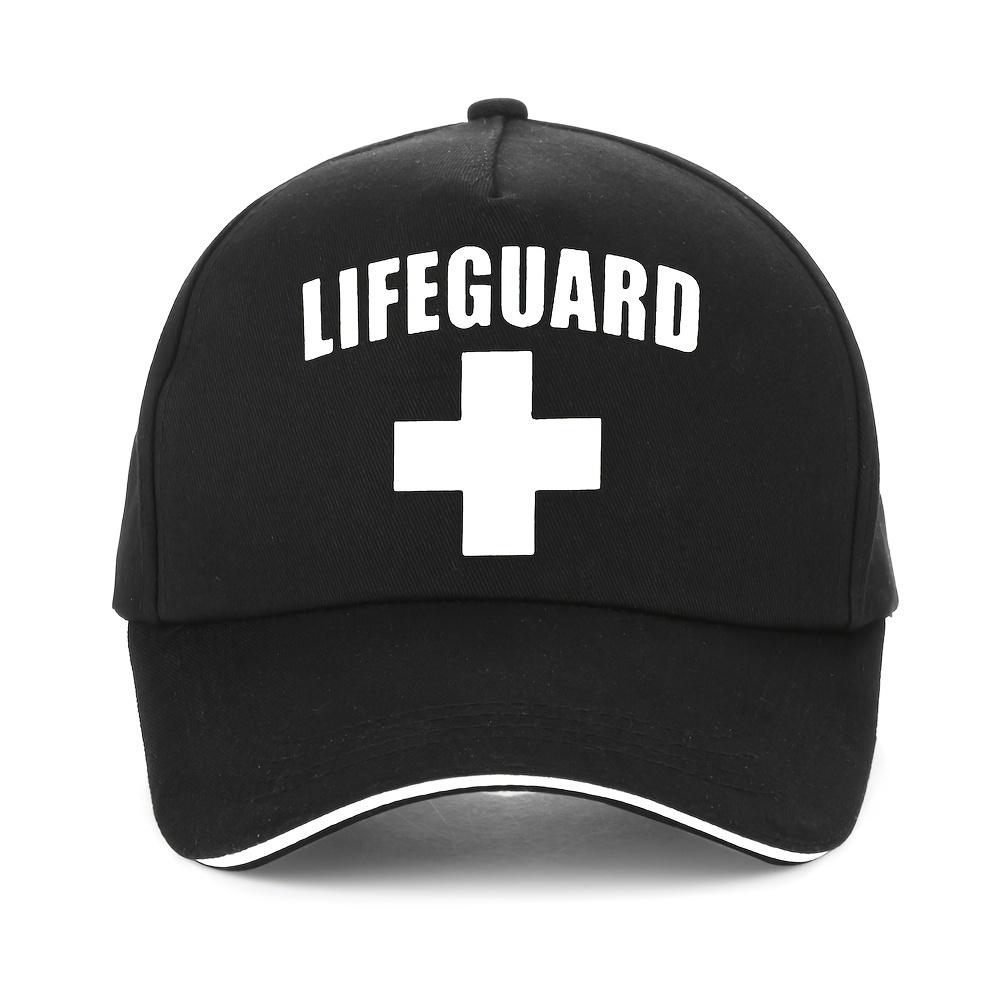 Red Lifeguard Baseball Cap - Adjustable, Breathable Hat with Bold "LIFEGUARD" Print & White Cross Design - Perfect Gift for Men & Women