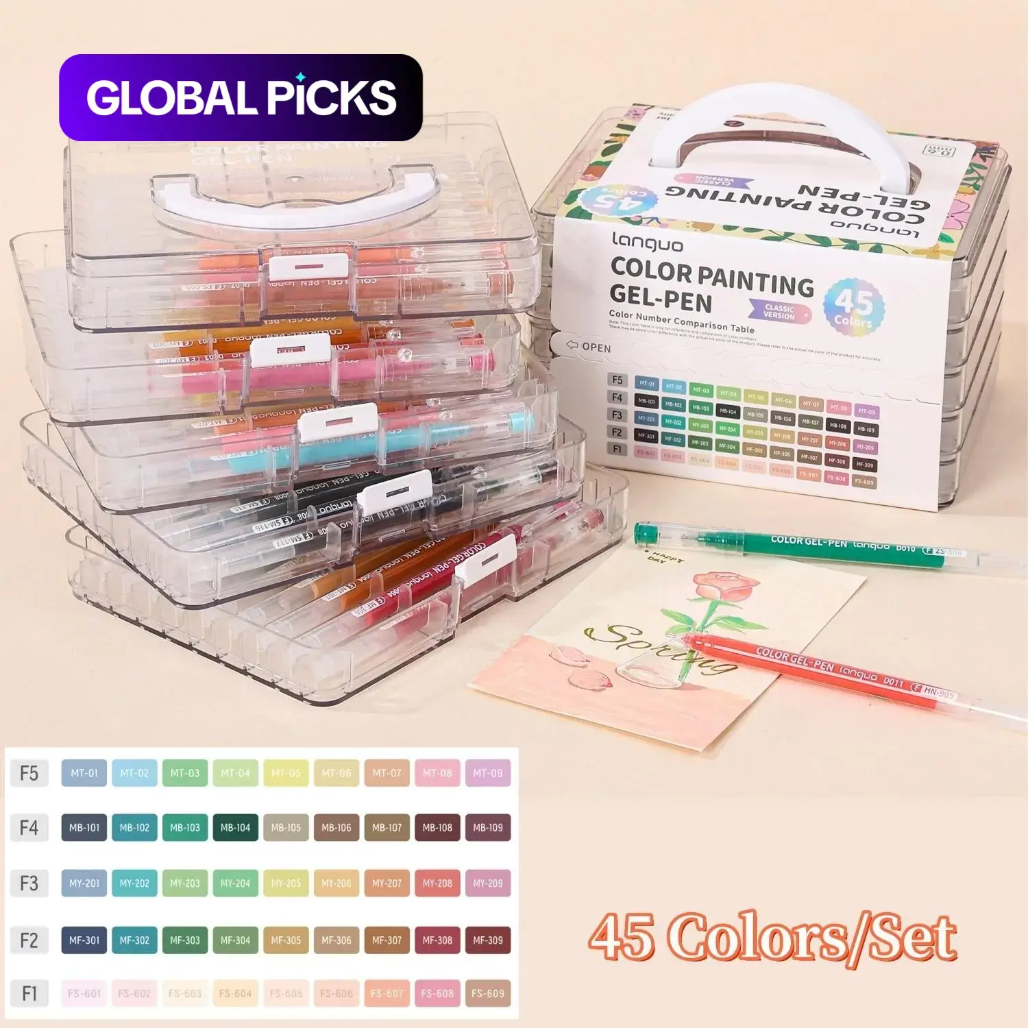 Color Painting Gel Pen Set, 252 Pcs Gel Pen with Storage Box, Large Capacity Ink Pens, Creative Stationery, Art Supplies for Diary, Card, DIY, Student Painting Supplies, Art Drawing Supplies, Art School Supplies, Art Materials #GLOBAL PICKS