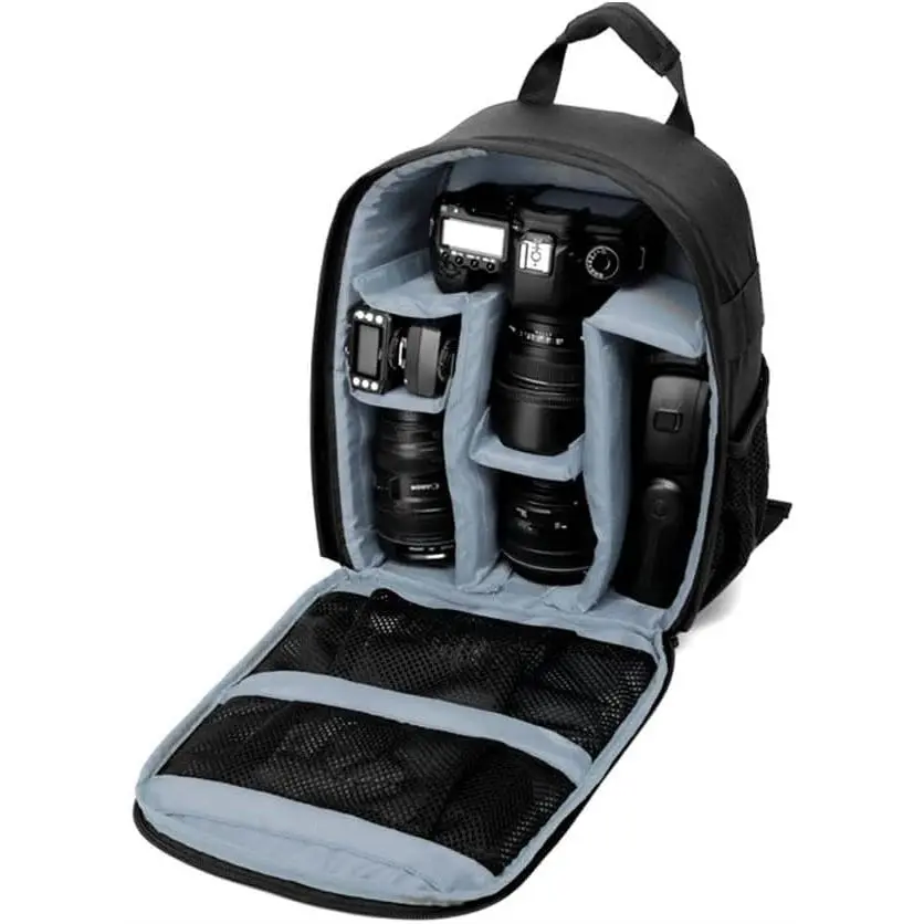 Waterproof SLR/DSLR Camera Backpack Shoulder Bag Travel Case For Digital Lens (Medium, Grey)Gift.