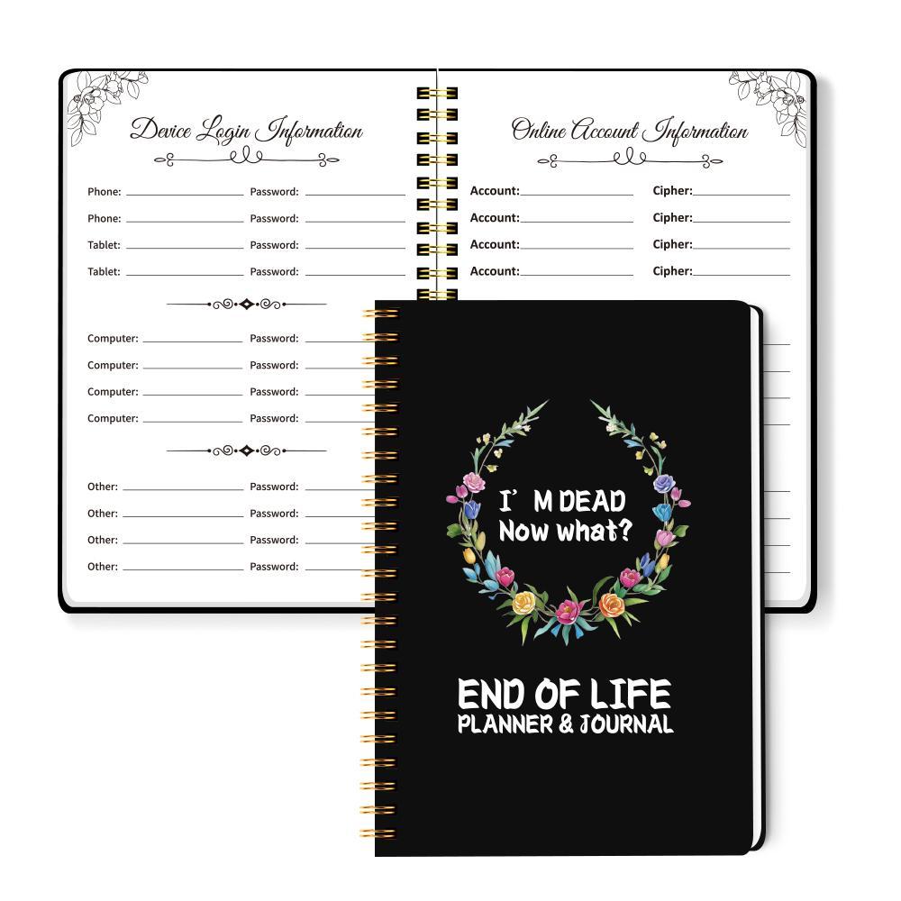 Floral Pattern End-of-life Planning & Journal Notebook, 1 Count Essential Personal Planning Notebook with Emergency Contacts, Care Plan