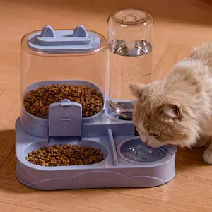 2-In-1 automatic pet feeder and water dispenser, gravity food and water bowl set, suitable for cats and small dogs, double bowl design, 2-in-1 feeding station, ideal for home use, long trips and daily care.