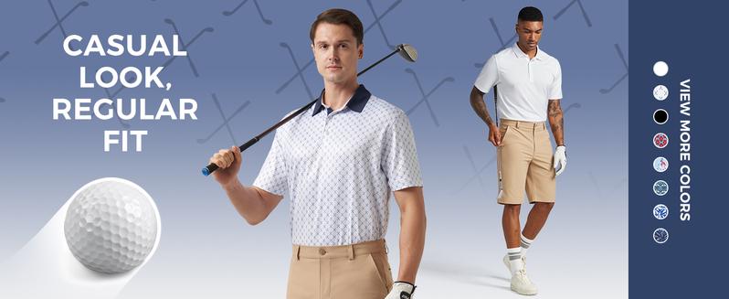 Willit Men's Golf Polo Shirts Short Sleeve Print Performance Moisture Wicking Casual Stretch Breathable workout tops