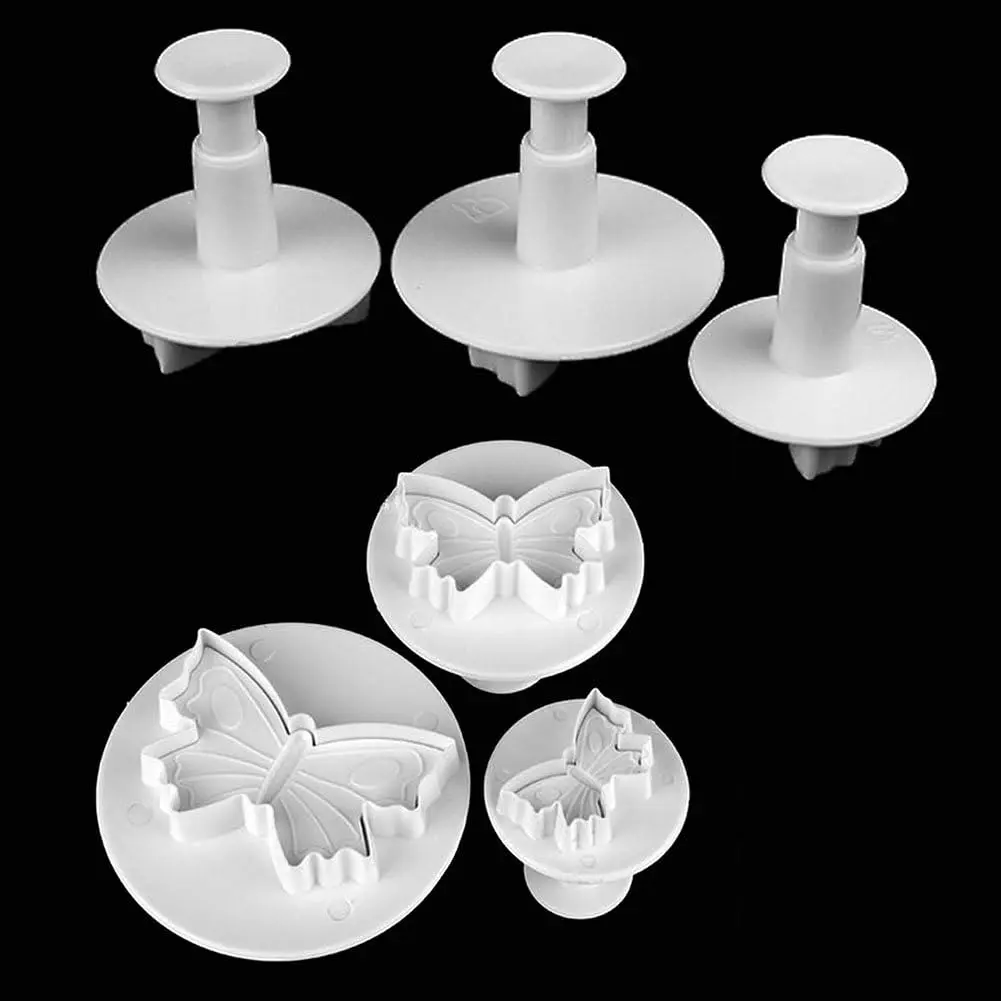 Fondant Plunger  Set Butterfly Embossing Tools Cookie  Fruit/Biscuits/Sugarcraft/Plasticine DIY Molds Decoration Tools for Cake/Cupcake  Baking Craft Supplies, 6 count