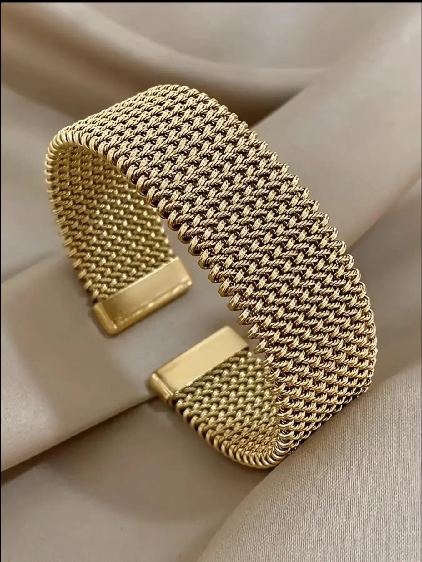 1 pc Vintage Stainless Steel Mesh Bracelet, Metal Bracelet, Fashionable Jewelry for Women & Men, Trendy All-match & Exquisite Jewelry for Birthday Gift, High quality bracelet