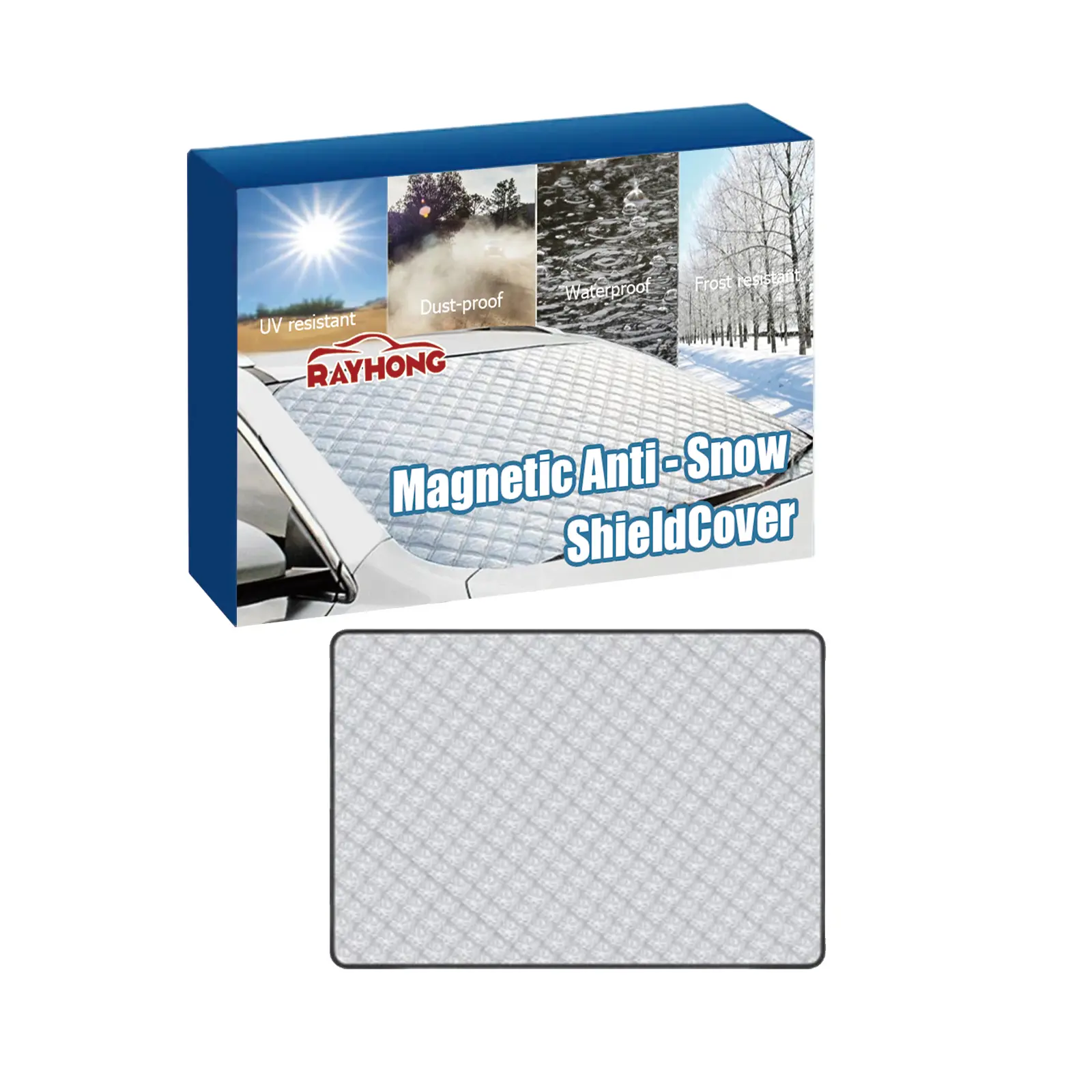 Snow cover, car cover for snow and wind protection, winter car window frost, ice, and snow protection cover
