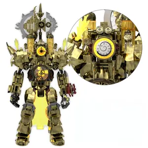 758pcs MOC Toilet Mech & Golden Clock Emperor Building Set - Desert Warrior Model Kit for Ages 8+, Premium Holiday Gift