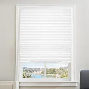 6 Packs Cordless Pleated Light Filtering Window Shade 36 in x 72 in Easy to Cut and Install White Paper Blinds with 12 Clips