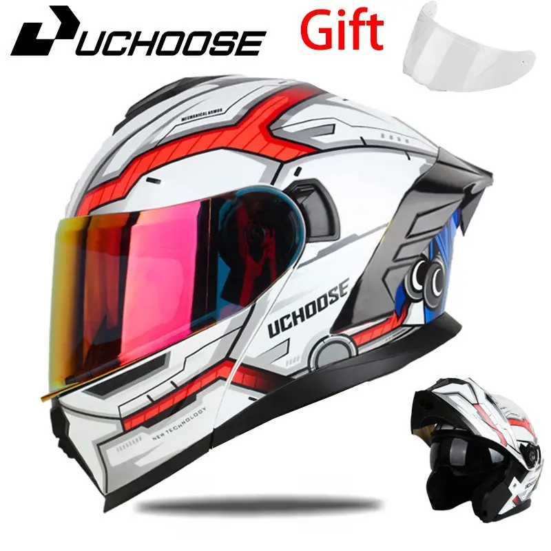 Dot Certified Modular Motorcycle Helmet, Flip Up Full Face with Dual Visor, Lightweight for Men Women, Bluetooth-compatible Ready Riding Helmet