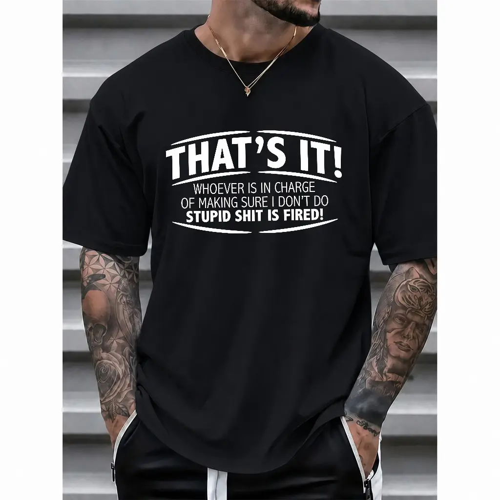 Men'S Funny Sarcastic "That'S It! I'm in Charge" Graphic T-Shirt - Ultra-Soft Breathable Crew Neck Tee with Print trendy t-shirts, graphic tees, graphic tees for men