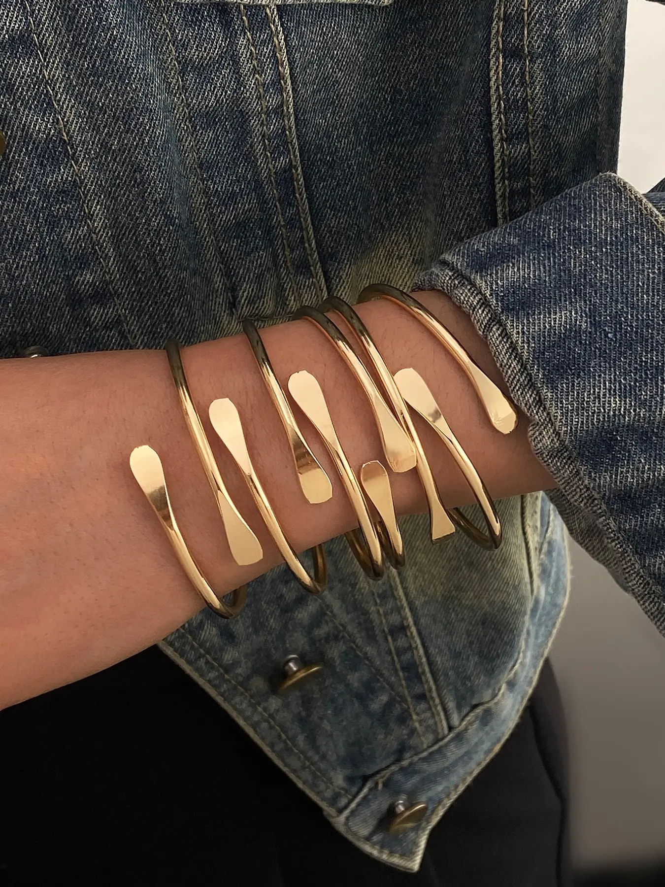 Open Bangle Bracelet, Minimalist Matching Adjustable Cuff Bracelet for Women & Girls, Trendy Jewellery Accessories, All-match Jewelry for Birthday Gift, Minimalist Bangle, Stackable Bracelets, Fashionable Bangles, Trendy Bangles