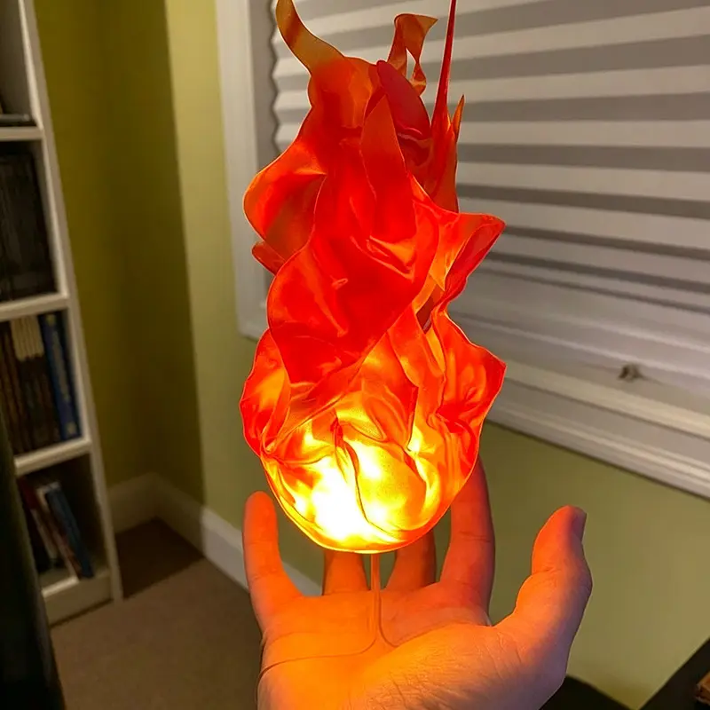 LED Floating Flame Lamp Fake Fireball Prop Halloween Cosplay Decor 4 Colors