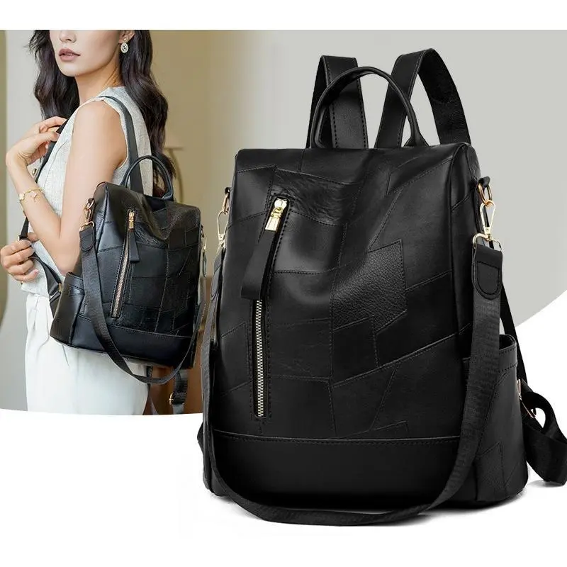 BIGWIG Women’s Minimalist Anti-Theft Backpack - Chic Plain New Arrival Large-Capacity Fashion Daypack, Secure, Practical Bag for College Girls, Ideal for Campus Study & Daily Commute