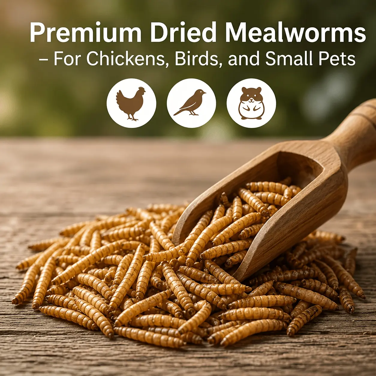 Premium Dried Mealworms - High Protein Treat For Chickens, Wild Birds, Hamsters, Fish & Turtles.Non-GMO, Bulk Bird Food.Supports Feather Growth, Immune Health.Best Value For Pet Owners & Poultry Feeders.