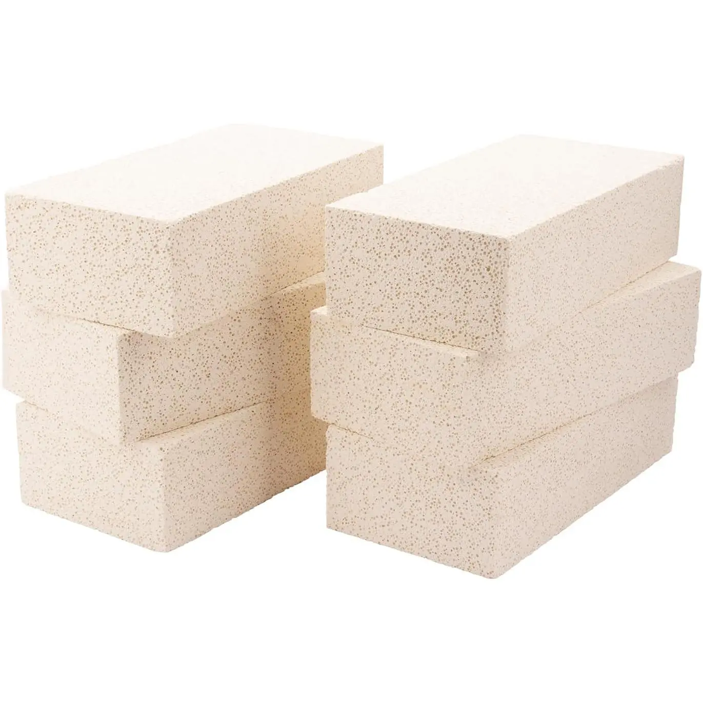 6 Pieces Insulating Fire Brick for Ovens Kilns Fireplaces Forges 9" x 4.5" x 2.5" 2300F Rated Insulating Fire Bricks