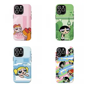 P0werpuff Girls Lazy Daily Cart0on Phone Case, Blossom Bubbles Buttercup Print Protective,Cover For iPhone 17 Pro Max 16 15 14 13 12 11 for Samsung S21 S22 S23 S24 S25 Phone Case,Perfect Holiday Gift