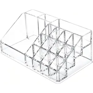 Lipstick Organizer and Storage, 16 Slots Clear Case Display Rack Holder (QX154)