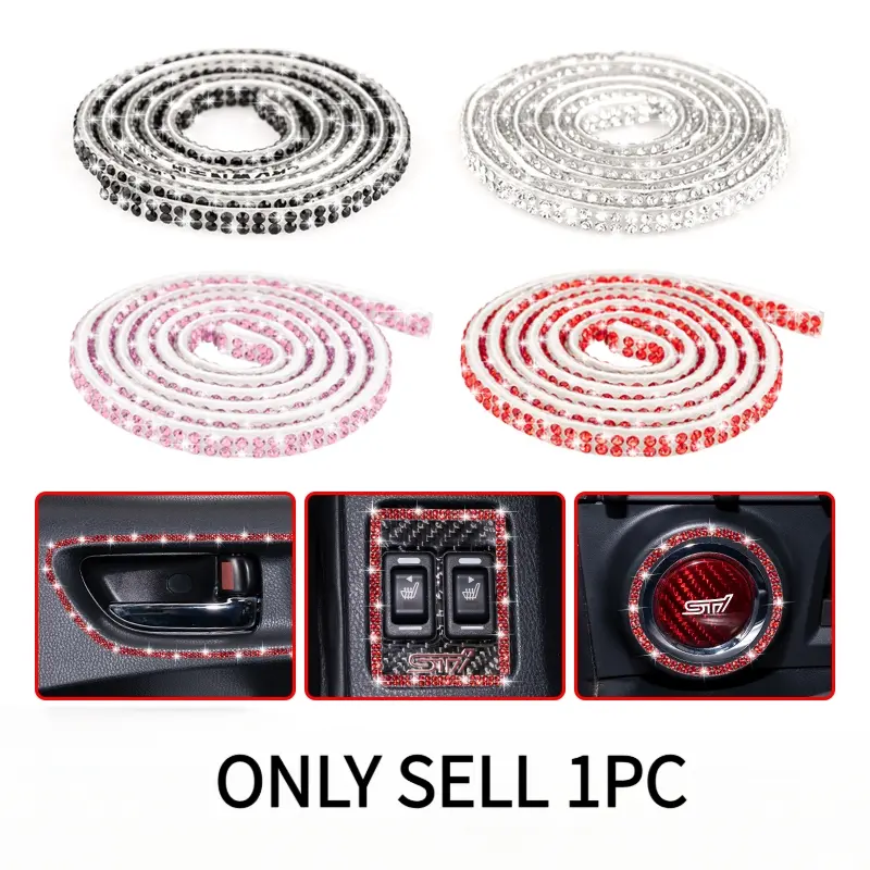 Bling Car Trim Self-Adhesive 16.4Ft, Rhinestone Car Accessories for Women, Car Bling Interior Exterior Decoration, Car Dashboard Decorations Rhinestone Door Stickers, Car Interior Decorative, Girly Car Accessories