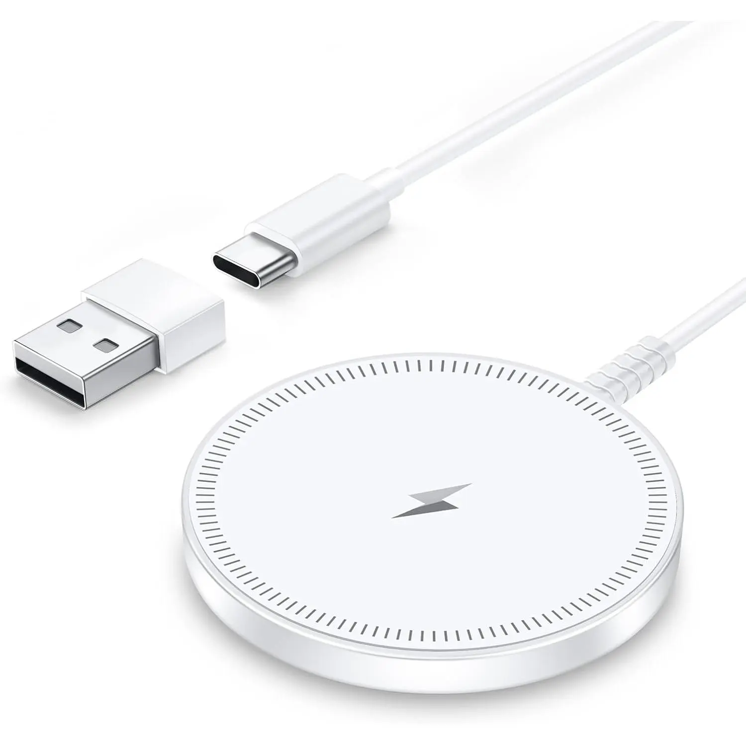 Magsafe Charger   Charge :    Pad | Compatible for  17/16/15/14/13/12 Series & AirPods,  Ports, Case-Friendly, Lightweight for Travel Bedside Desk